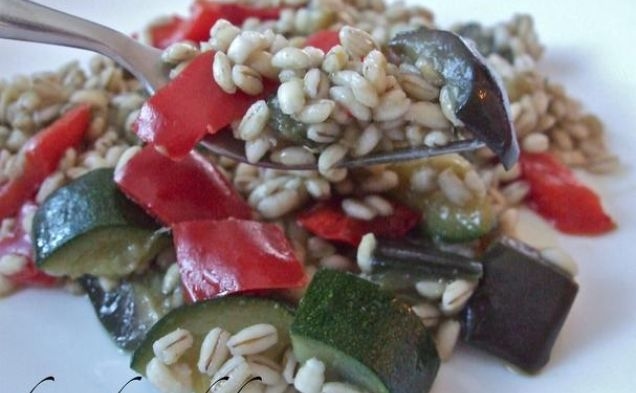 Barley salad with vegetableshealthy recipe