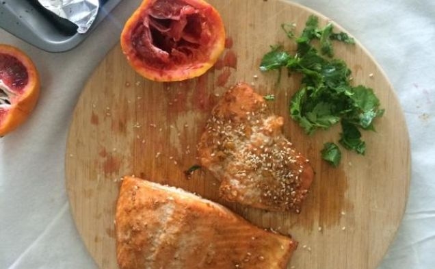 Blood Orange Sesame Salmonhealthy recipe