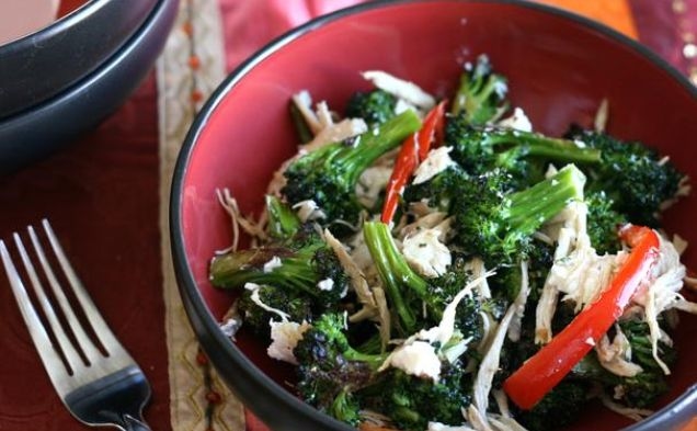 Chicken and Roasted Broccoli Salad With Goat Cheesehealthy recipe