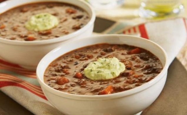 Chipotle Black Bean Soup with Avocado Creamhealthy recipe