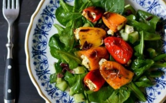 feta-stuffed mini pepper saladhealthy recipe