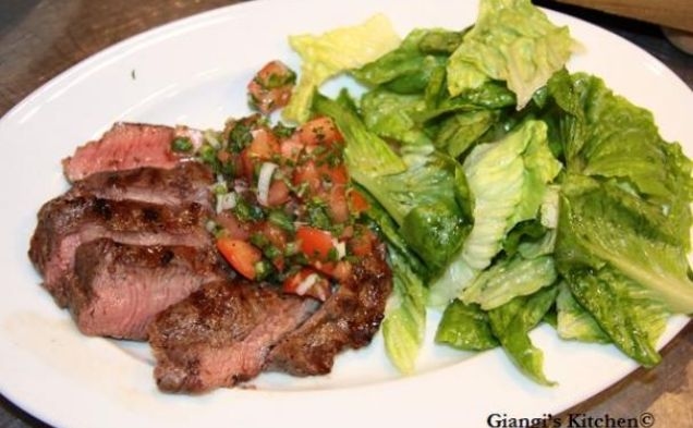Flank Steak with Herbed Salsahealthy recipe