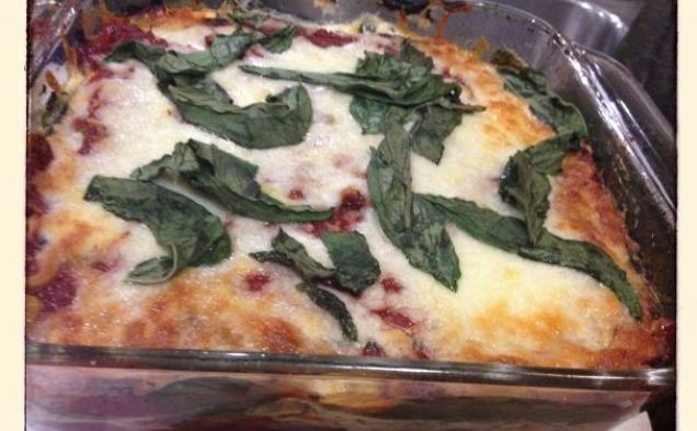 Noodle Free Eggplant and Spinach Lasagnahealthy recipe