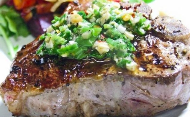 Pan Seared Lamb Loin With Chimichurri & Roasted Trio Squash Salad With Goat Cheese and Pinenutshealthy recipe