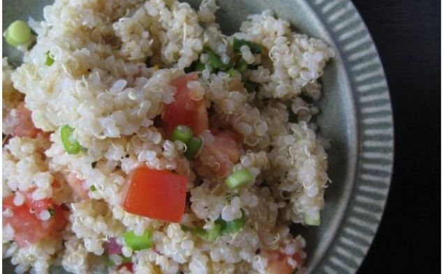 Quinoa, Tomato, Green Onion Side Saladhealthy recipe