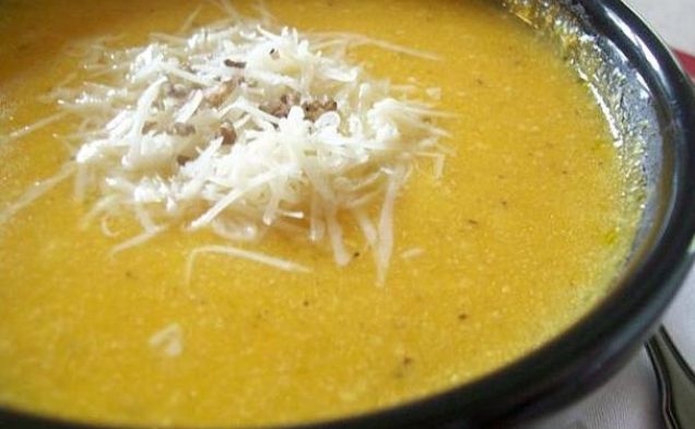 Roasted Garlic & Butternut Parmesan Souphealthy recipe