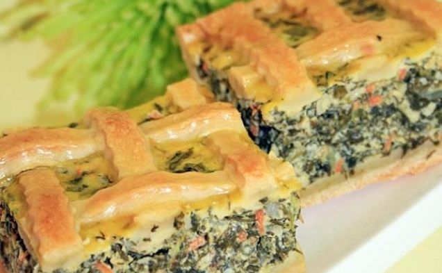Spinach pie with home made doughhealthy recipe