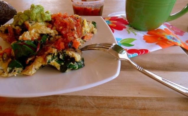 Turkey Sausage, Chard & Sweet Potato Breakfast Scramblehealthy recipe