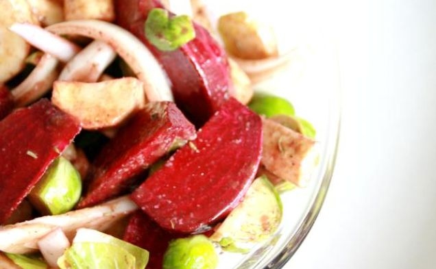 Winter Roasted Vegetables With Balsamic Dressinghealthy recipe