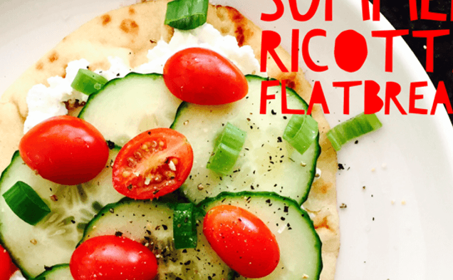 Summer Ricotta Flatbread w Cucumber, Tomato & Scallionhealthy recipe