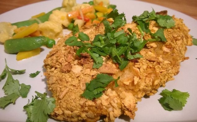 Curried Cracker-Coated Chickenhealthy recipe