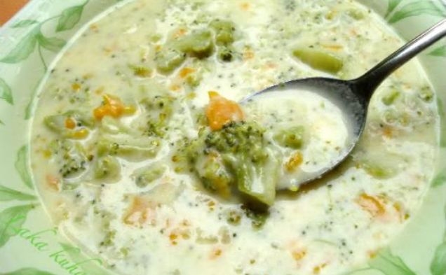 Broccoli with cheese souphealthy recipe