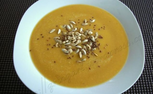 Butternut Squash and Tahini Souphealthy recipe