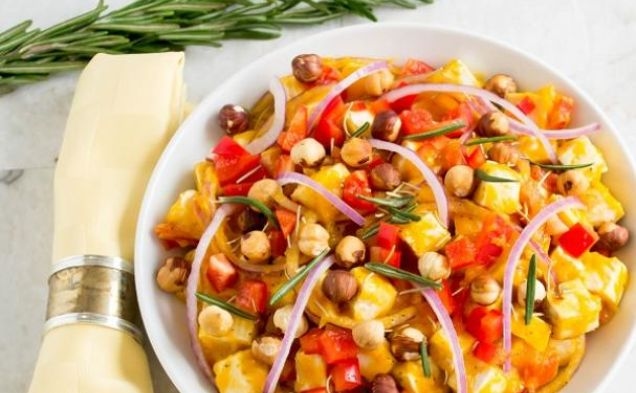 Butternut Squash Tofu Salad With Toasted Hazelnutshealthy recipe