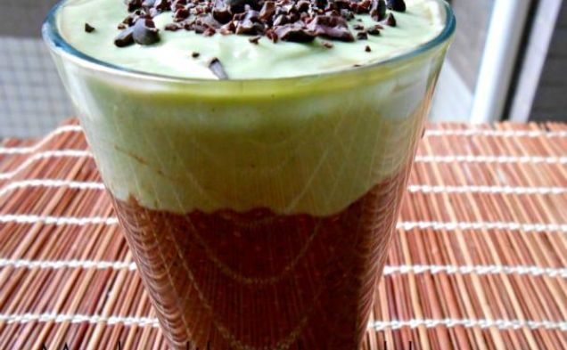 Cacao chia pudding with avocado moussehealthy recipe