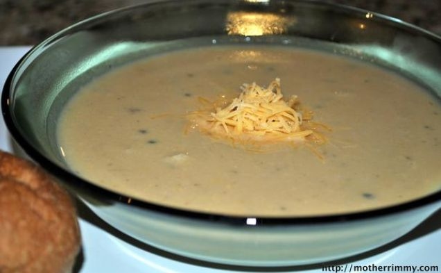 Cauliflower, Leek and Cheddar Cheese Souphealthy recipe