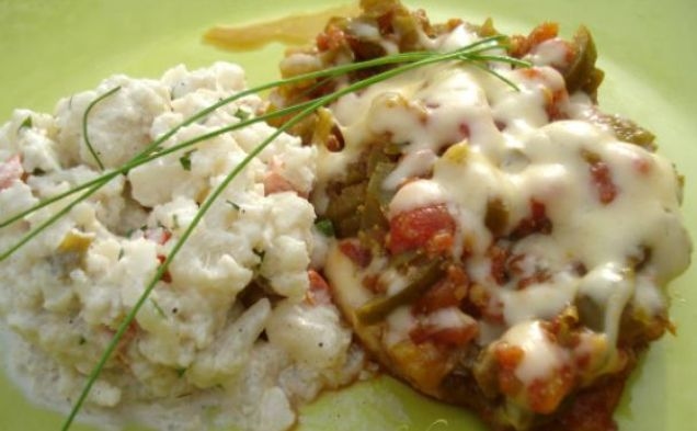 Chili chops with cauliflower saladhealthy recipe