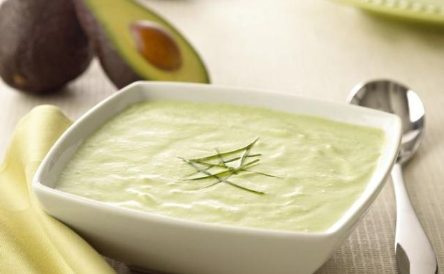 Chilled Cucumber Avocado Soup With Fresh Goat Cheesehealthy recipe