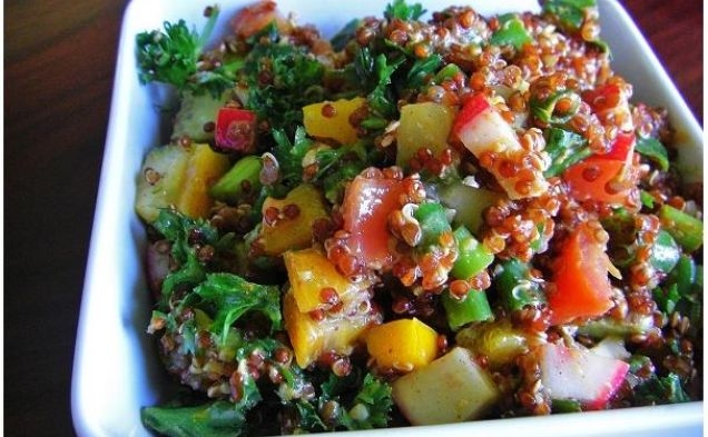 Colorful Red Quinoa Not So Tabbouleh Saladhealthy recipe