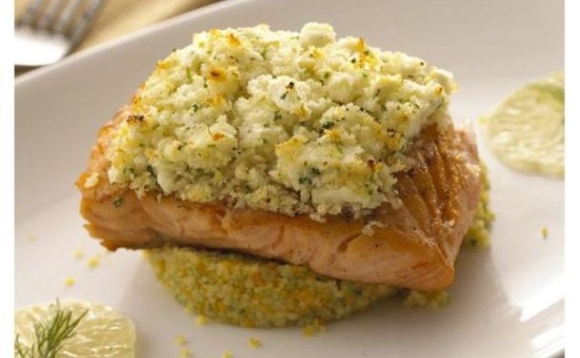 Feta Encrusted Salmonhealthy recipe