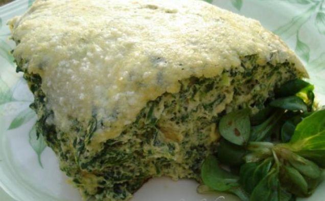 Fluffy frittata with spinachhealthy recipe