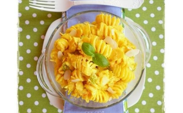 Fusilli With Zucchini Flowers, Ricotta and Saffronhealthy recipe