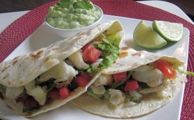 Grilled Fish Tacos with Spicy Tequila-Lime Guacamolehealthy recipe