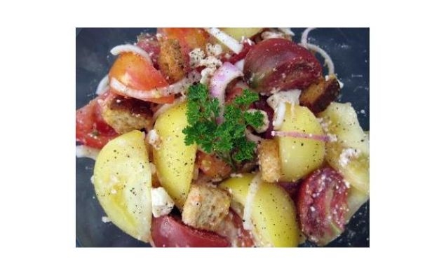 Heirloom Tomato Bread Saladhealthy recipe