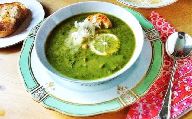 Kale and Chickpea Soup with Lemonhealthy recipe