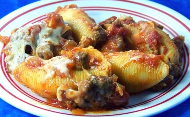Lightened Ricotta Stuffed Shells With Italian Sausage Raguhealthy recipe