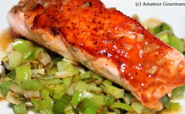 Pan-Seared Salmon With Orange-Miso Reductionhealthy recipe