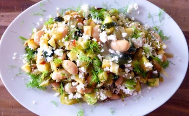 Roast Fennel and Leek Salad with Butterbeanshealthy recipe