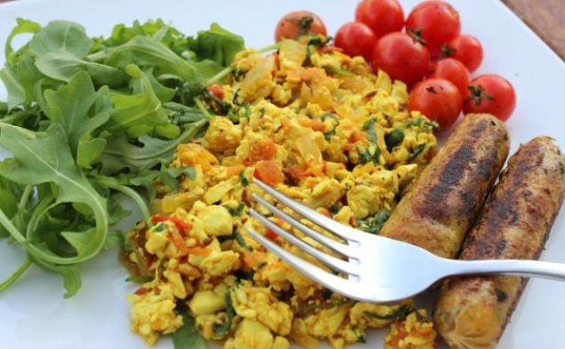 Scrambled tofu with rockethealthy recipe