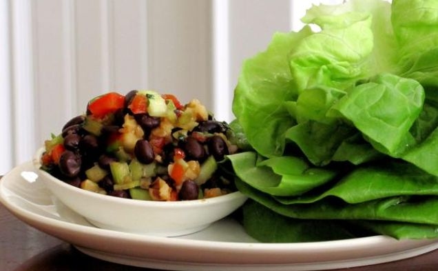 Spicy Black Bean Lettuce Wrapshealthy recipe