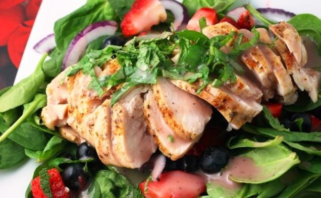 Summer-Berry Salad With Hand Picked Fresh Minthealthy recipe