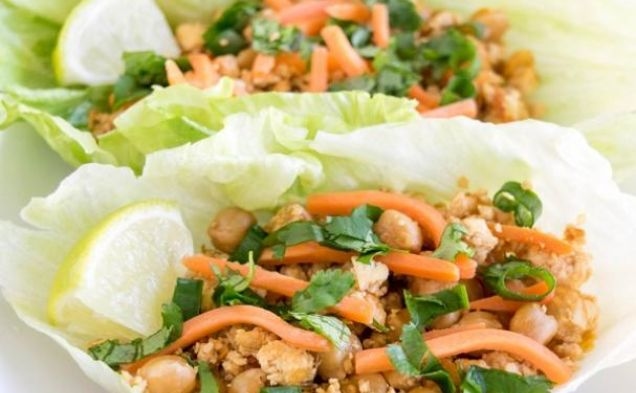 Tofu Chickpeas Lettuce Wrapshealthy recipe