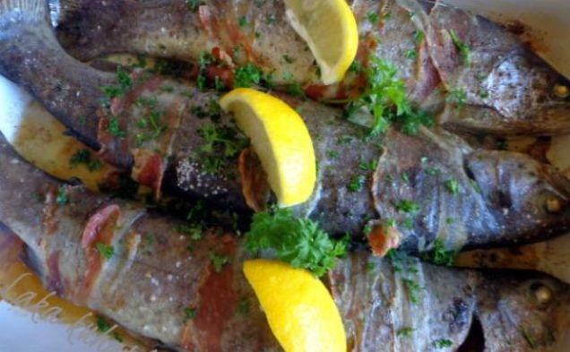 Trout wrapped in baconhealthy recipe