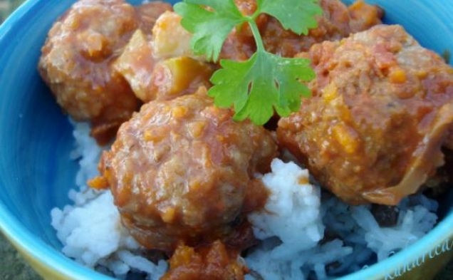 Turkish Baharat Meatballs with Lentil Pilafhealthy recipe