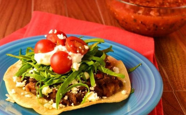 Vegetarian Tostadas With Spicy Black Beans (+gluten free)healthy recipe