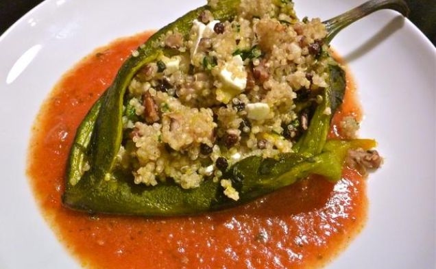 Veggie-Quinoa Stuffed Chilishealthy recipe