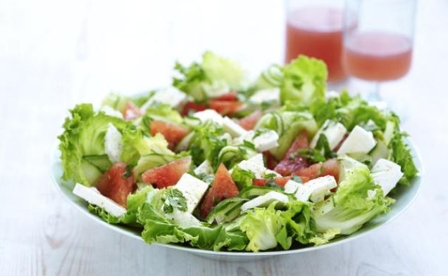 Watermelon, Feta And Mint Saladhealthy recipe