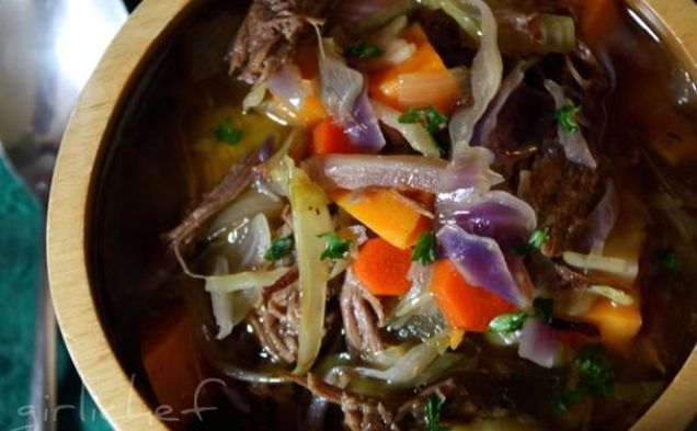 Wintery Vegetable Beef Souphealthy recipe
