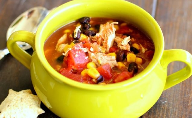 Slow Cooker Chicken Taco Souphealthy recipe